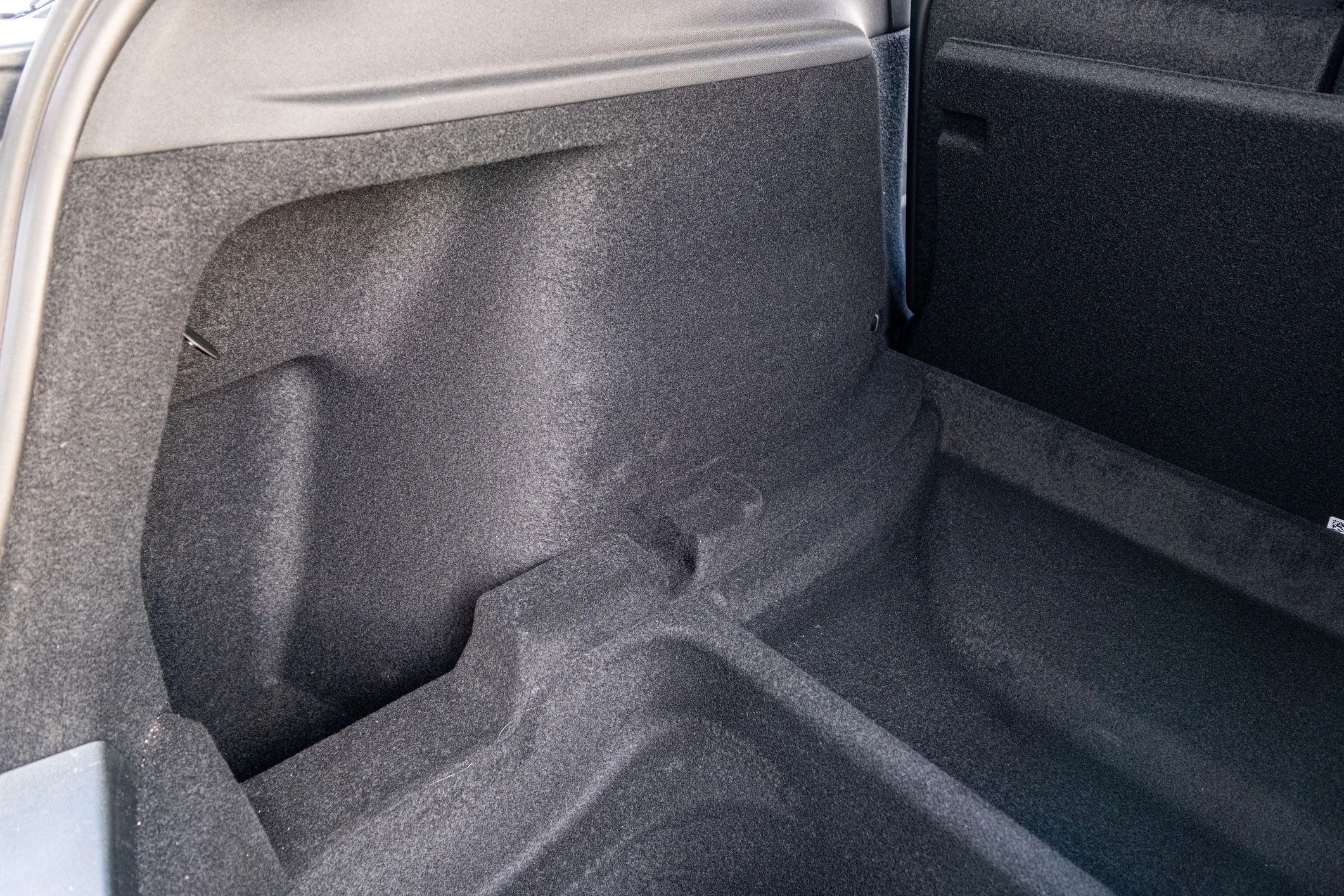 Modern vehicle rear interior and side panel detail